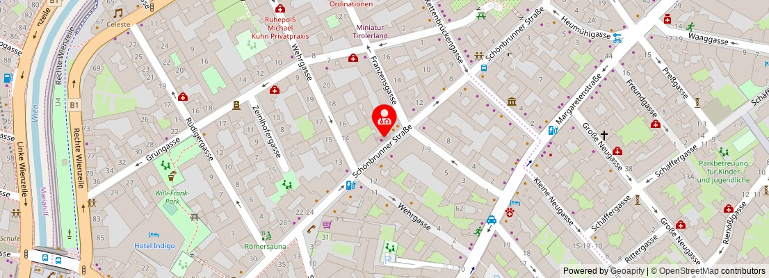 Street map section around the address