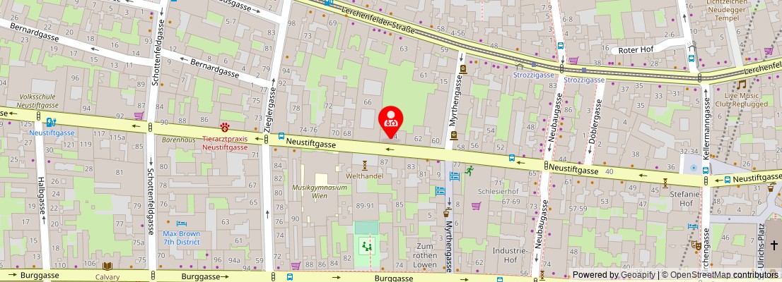 Street map section around the address