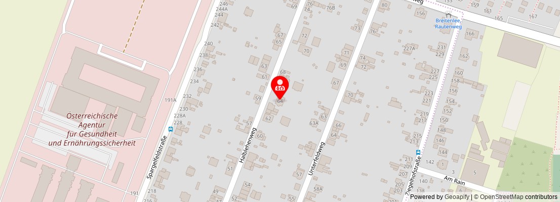 Street map section around the address