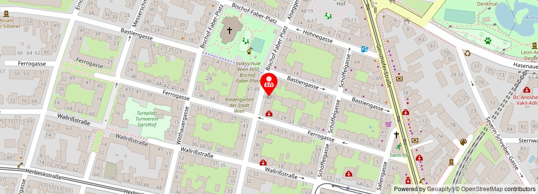 Street map section around the address