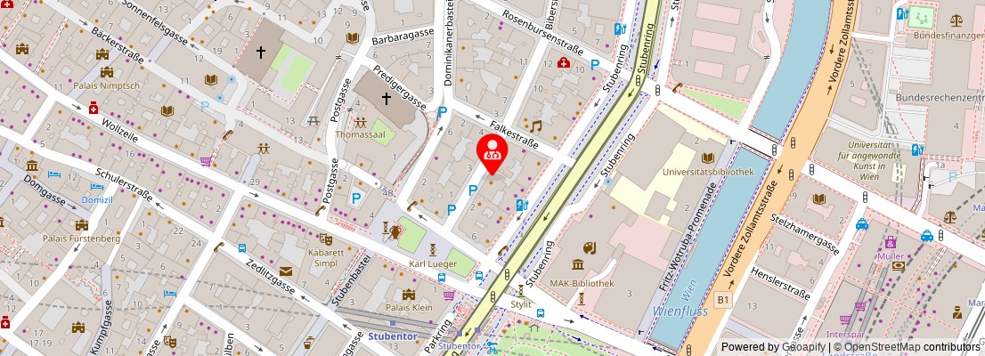 Street map section around the address