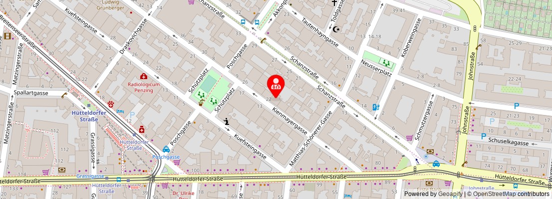 Street map section around the address