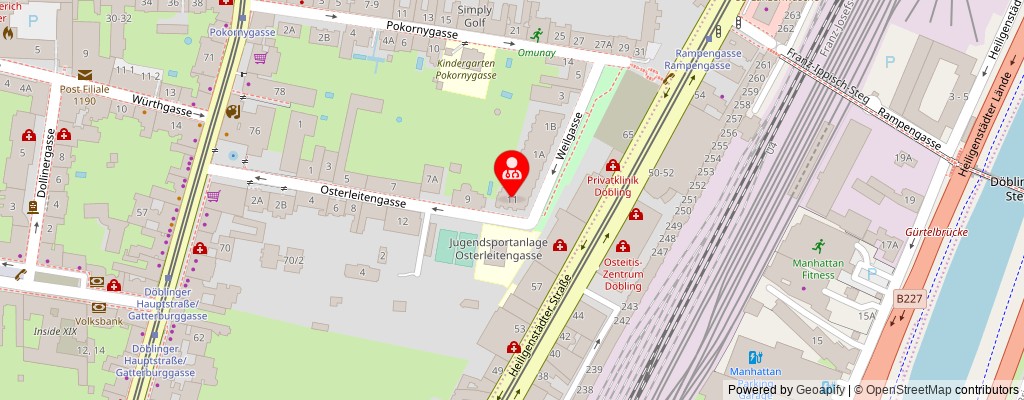 Street map section around the address