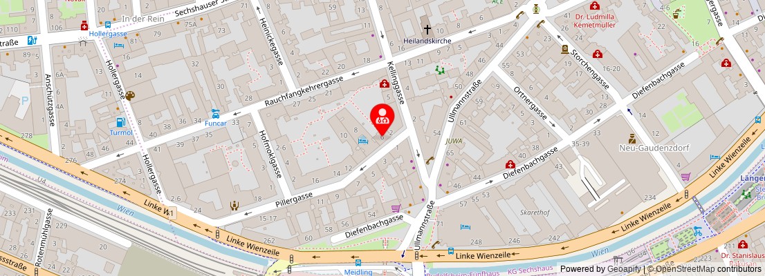 Street map section around the address