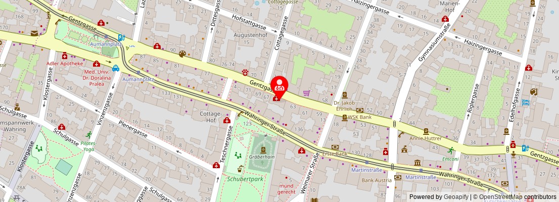 Street map section around the address