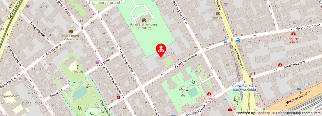Street map section around the address