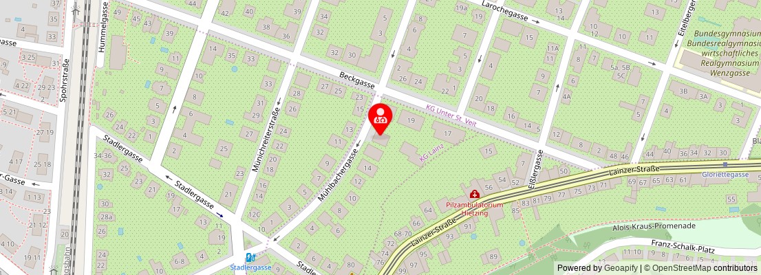 Street map section around the address
