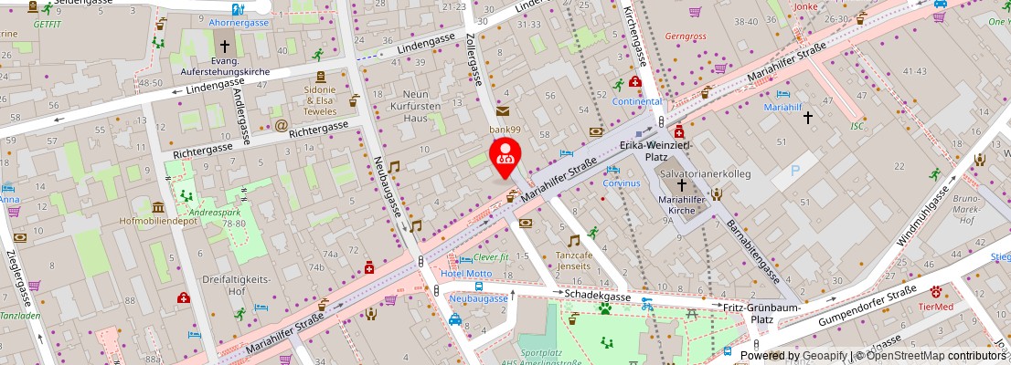 Street map section around the address