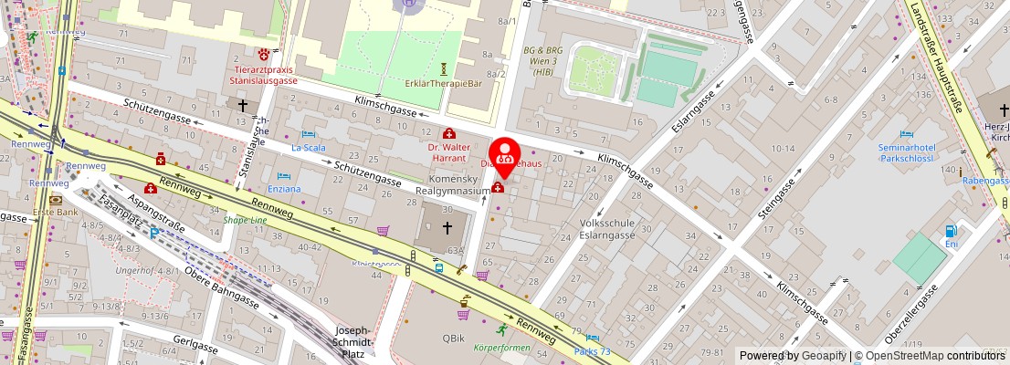 Street map section around the address