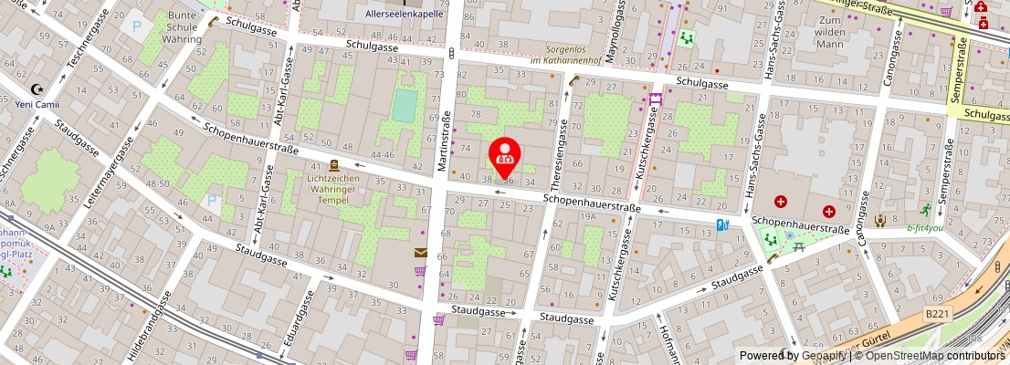 Street map section around the address