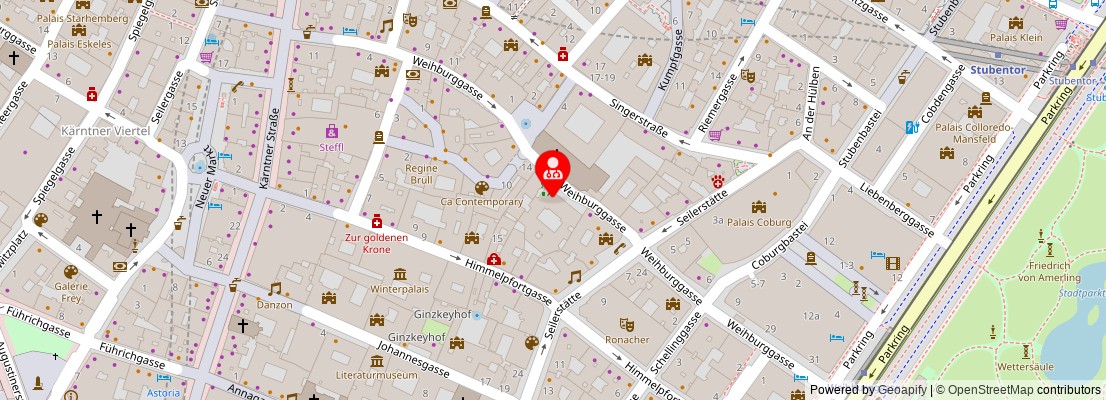 Street map section around the address
