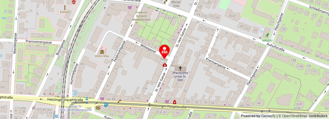 Street map section around the address