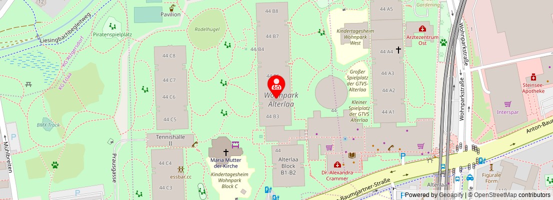 Street map section around the address