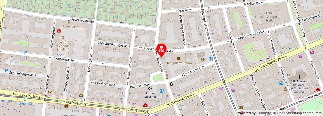 Street map section around the address