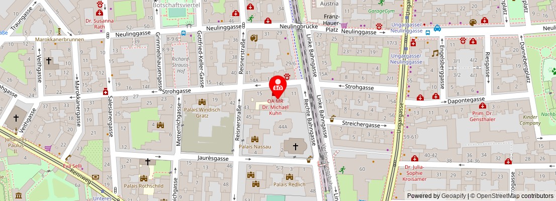 Street map section around the address