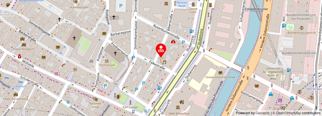Street map section around the address