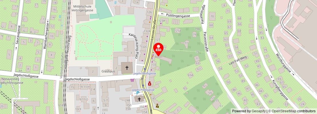 Street map section around the address