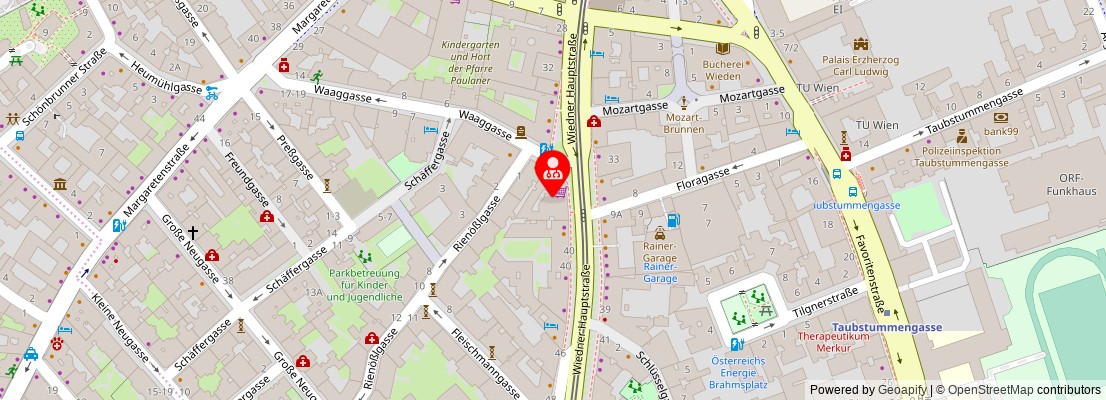 Street map section around the address