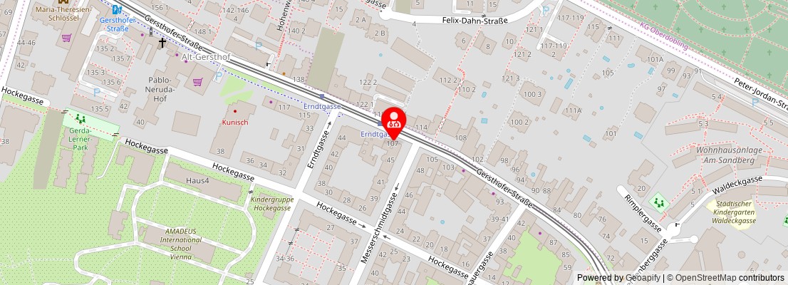 Street map section around the address