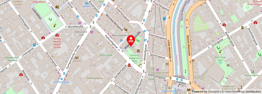 Street map section around the address