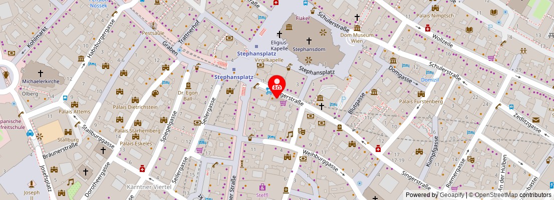 Street map section around the address