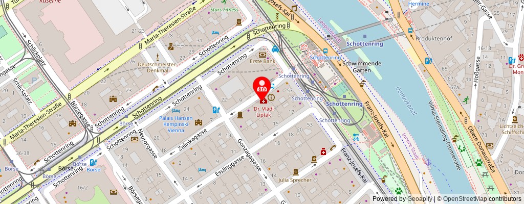 Street map section around the address