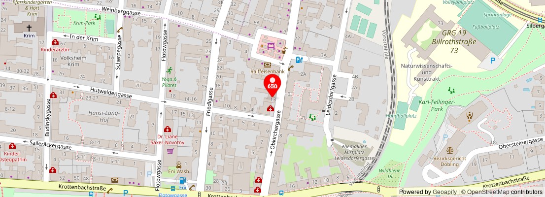 Street map section around the address