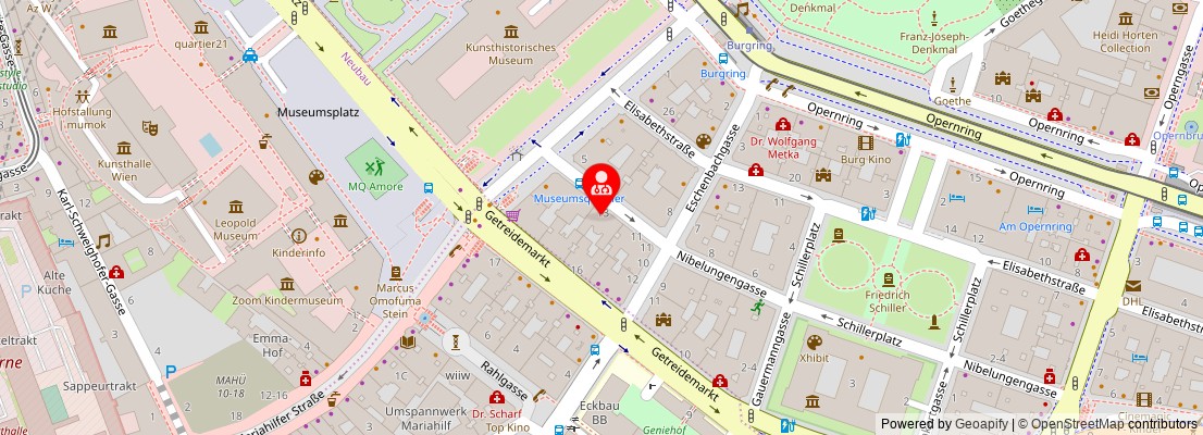 Street map section around the address