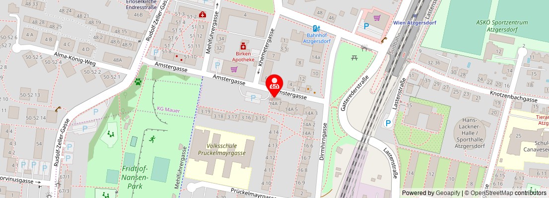 Street map section around the address