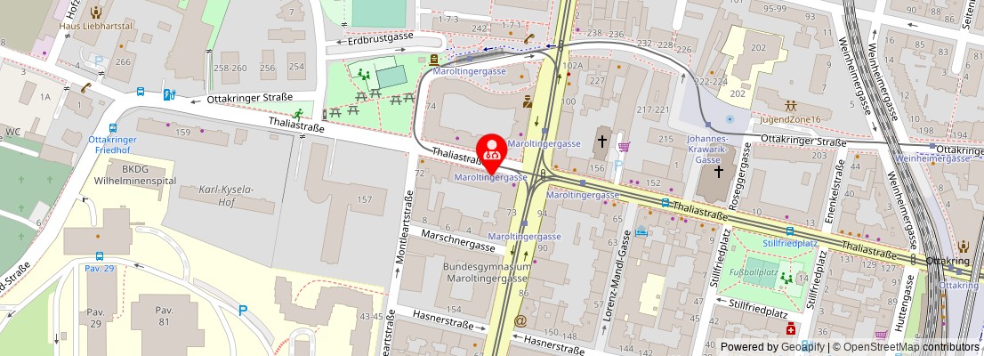 Street map section around the address