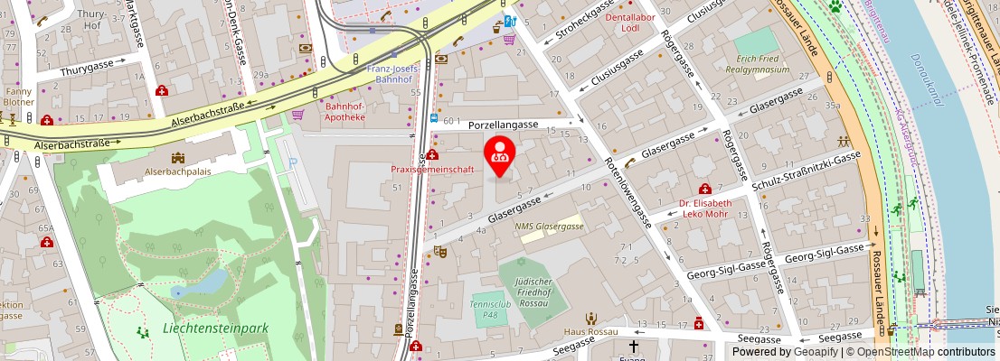 Street map section around the address