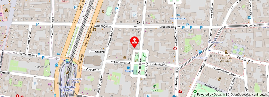 Street map section around the address