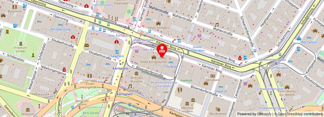 Street map section around the address