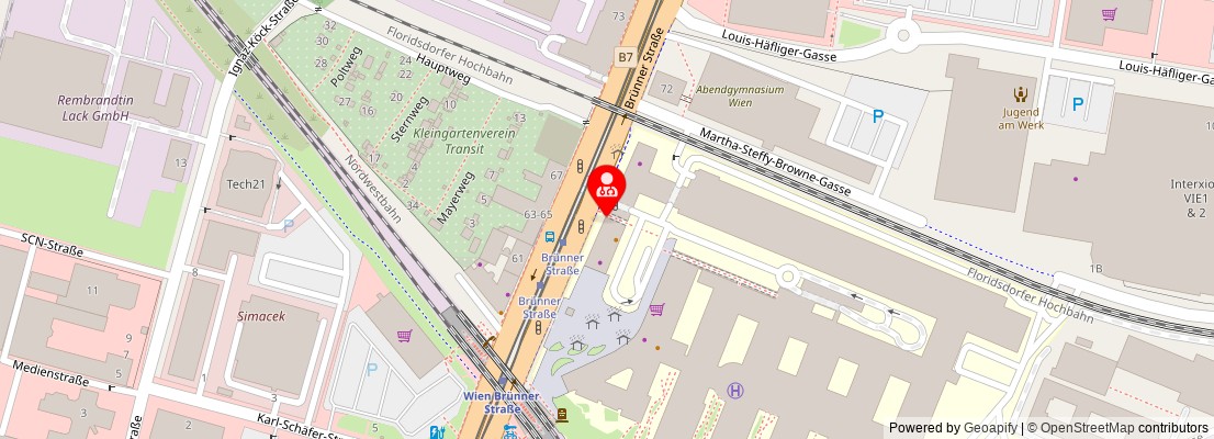 Street map section around the address