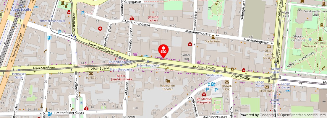 Street map section around the address