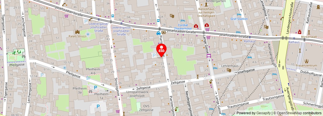 Street map section around the address