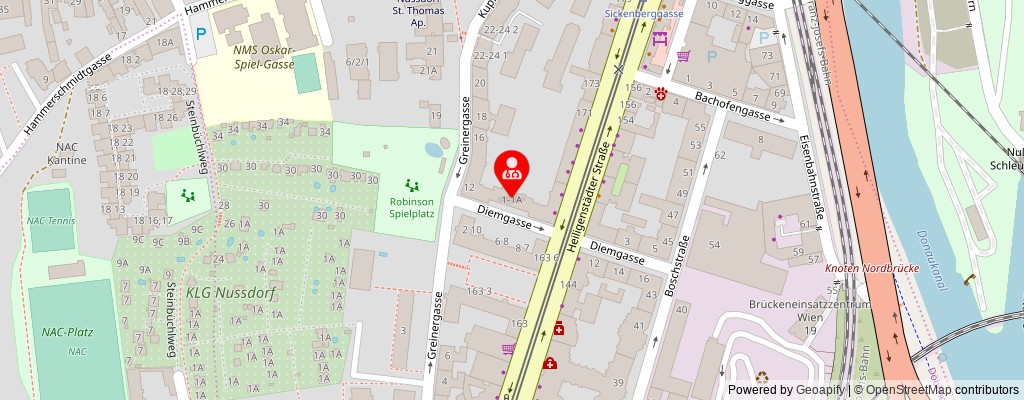 Street map section around the address