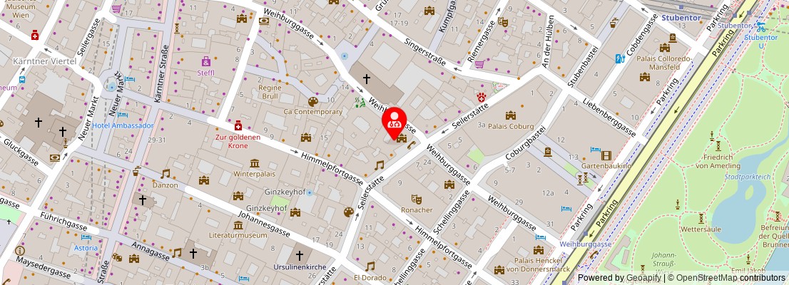 Street map section around the address