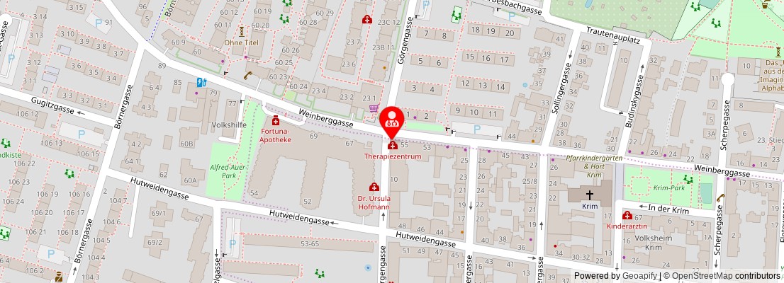 Street map section around the address