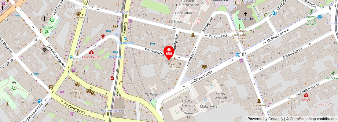 Street map section around the address