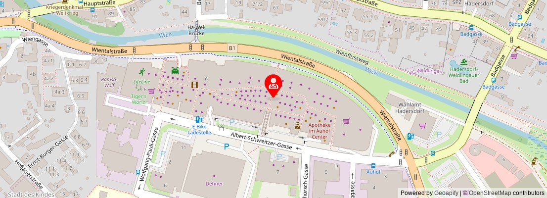 Street map section around the address