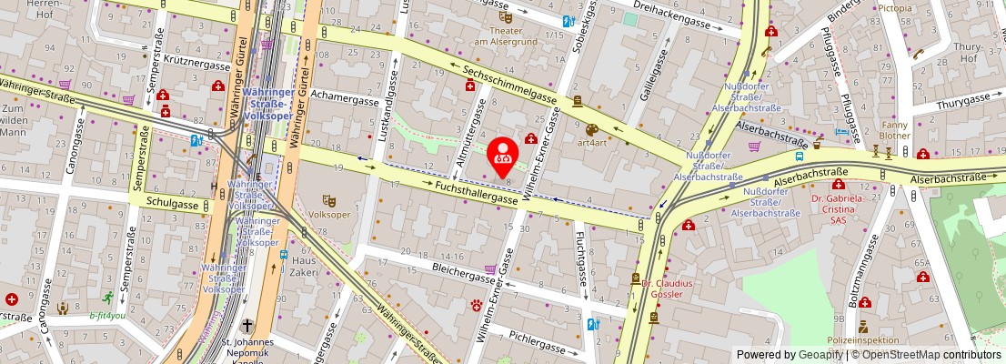 Street map section around the address