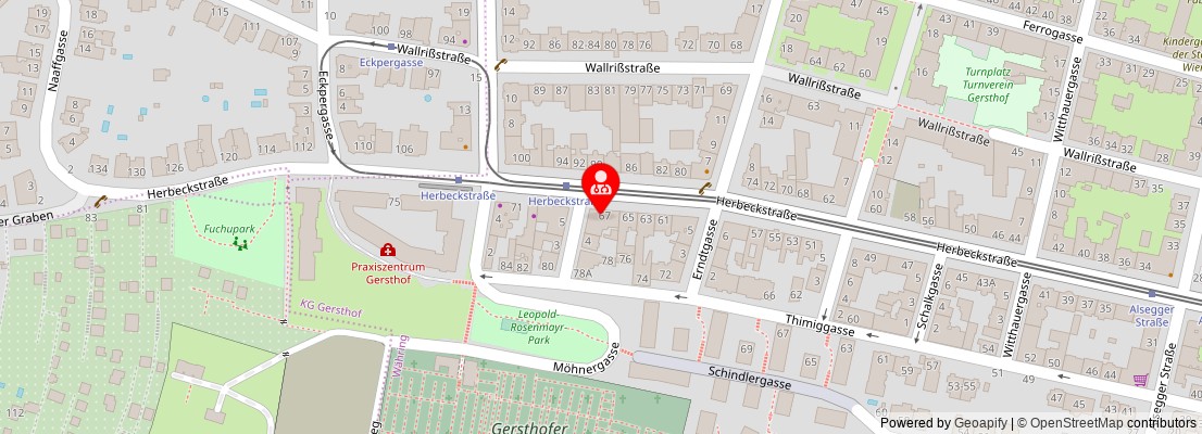 Street map section around the address