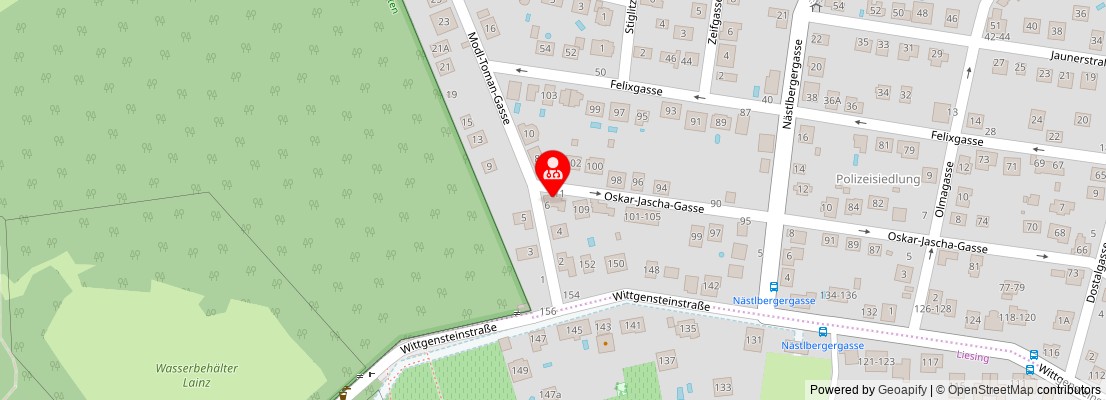 Street map section around the address