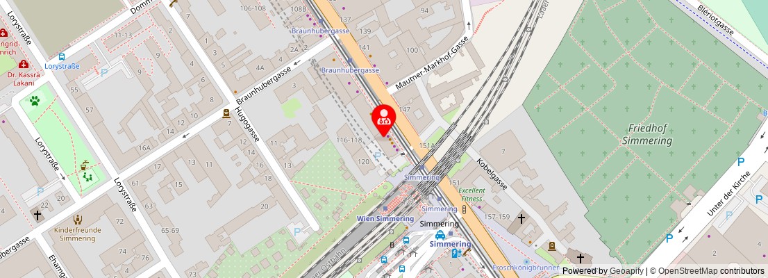 Street map section around the address