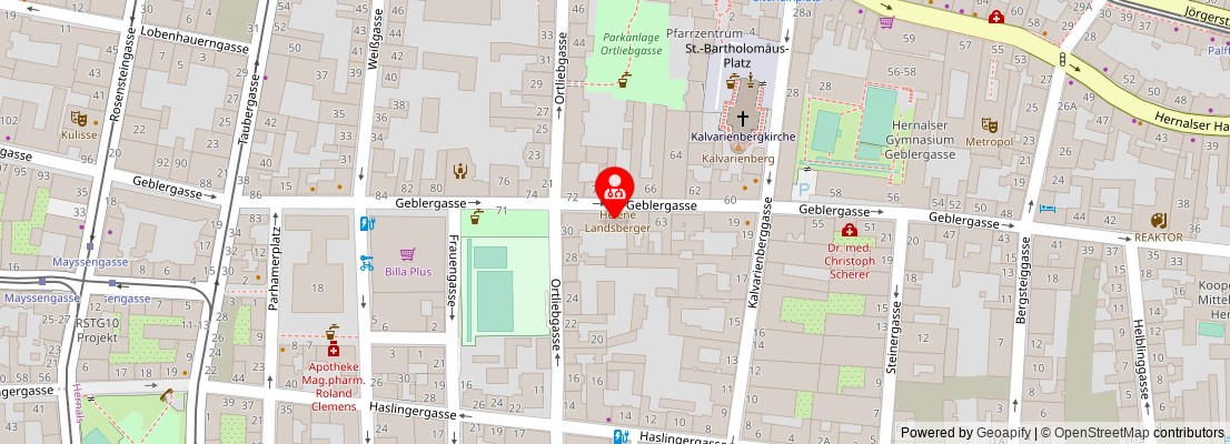 Street map section around the address