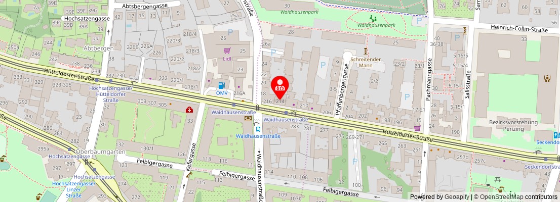 Street map section around the address