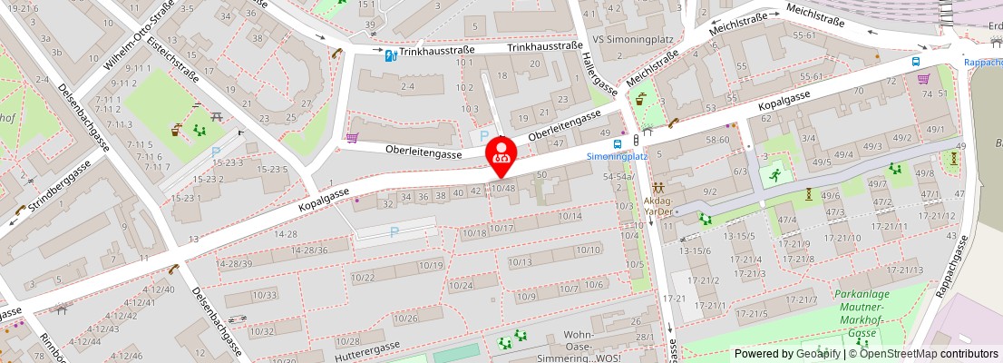 Street map section around the address