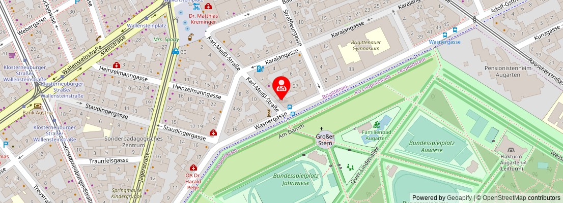 Street map section around the address