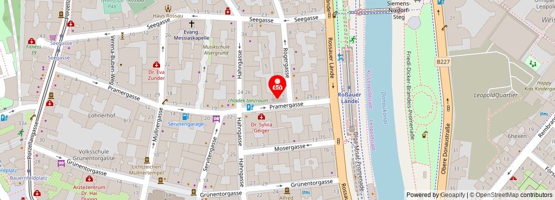 Street map section around the address